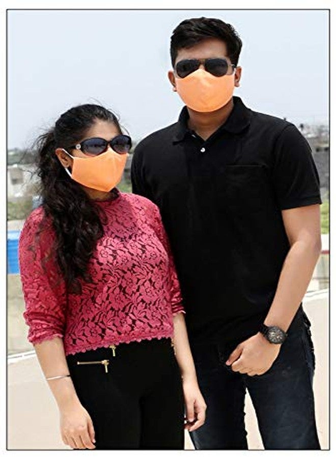 Kundan Cotton English Color Reusable Washable Anti Pollution 3 Layer Face Mask (Pack Of 5 Mask) - Image 3